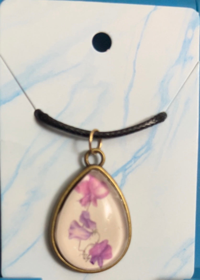 Floral and butterfly Pendent Necklace