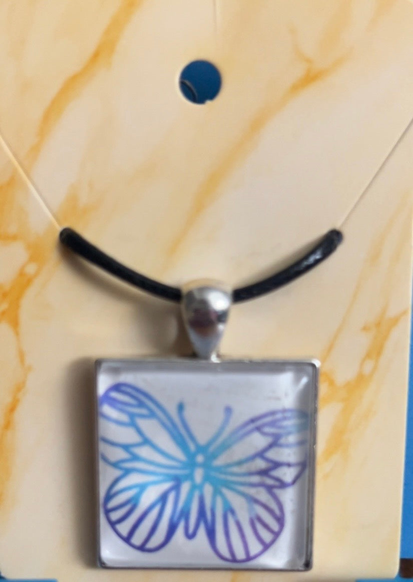 Floral and butterfly Pendent Necklace