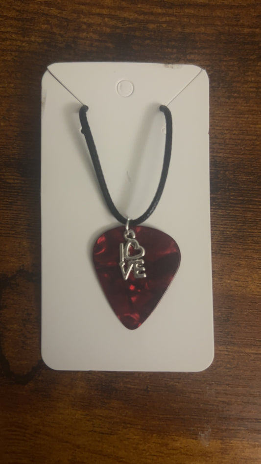 Love Strums Guitar Pick Necklace
