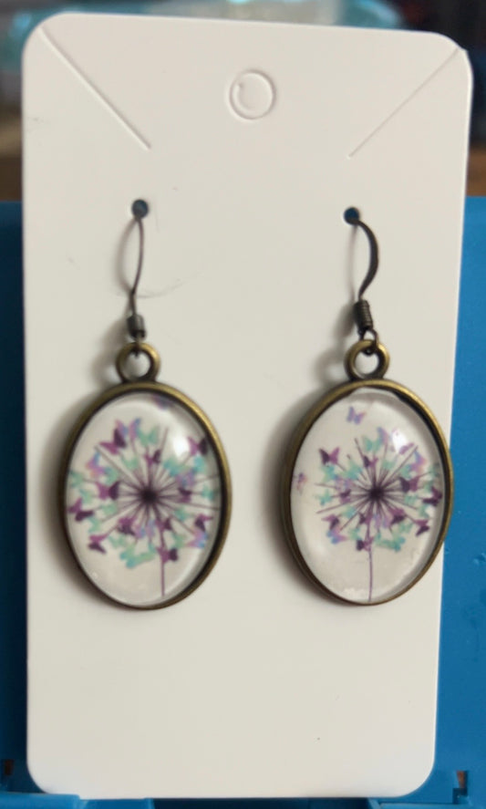 Butterfly Dandelion Drop Earrings