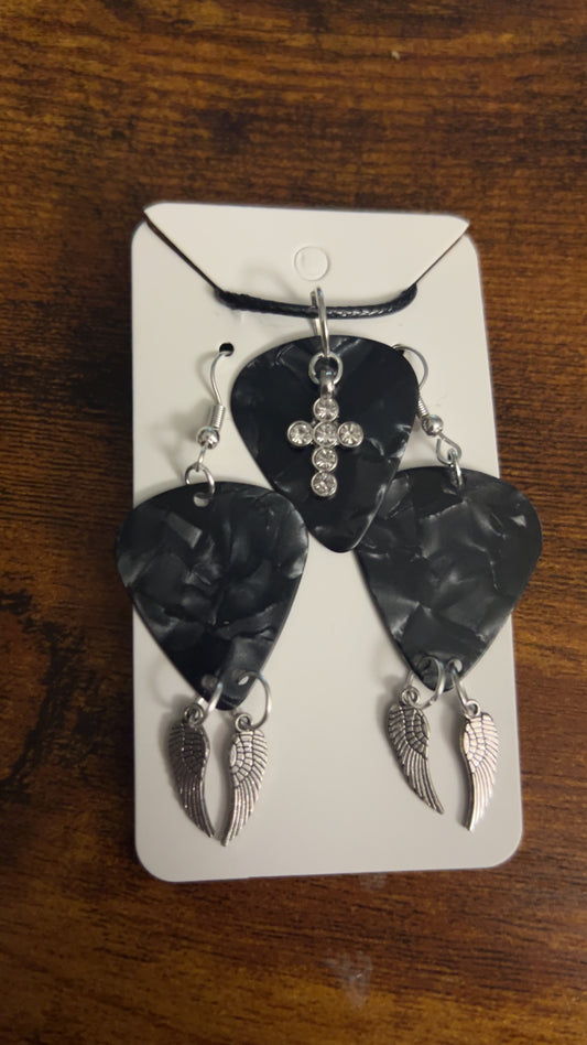 Angel Guitar Pick Jewelry set
