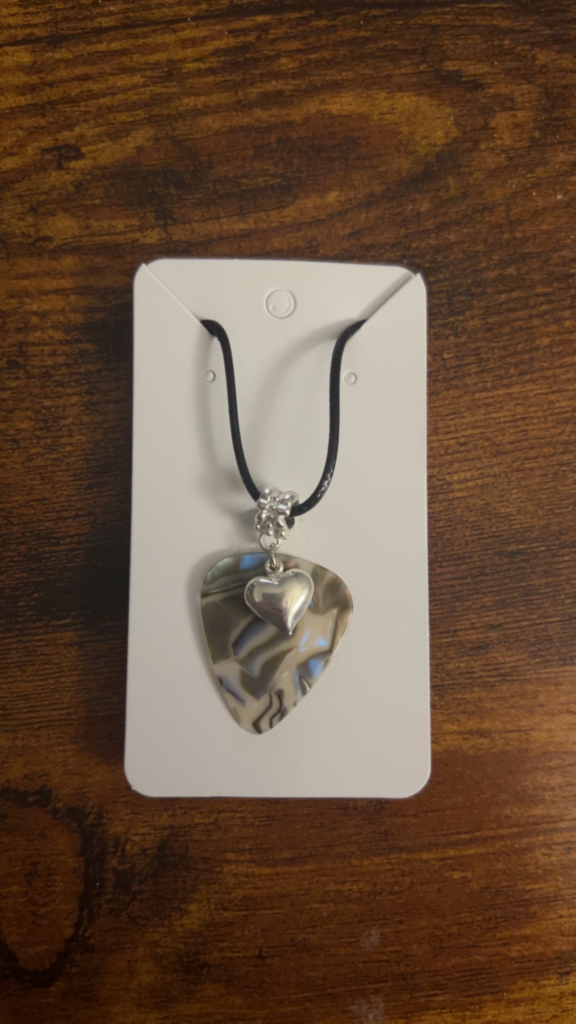 Single heart Guitar Pick Necklace