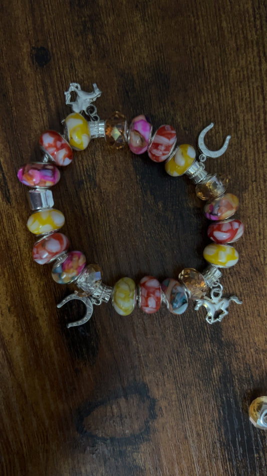 Western Charm Glass Beaded Bracelet